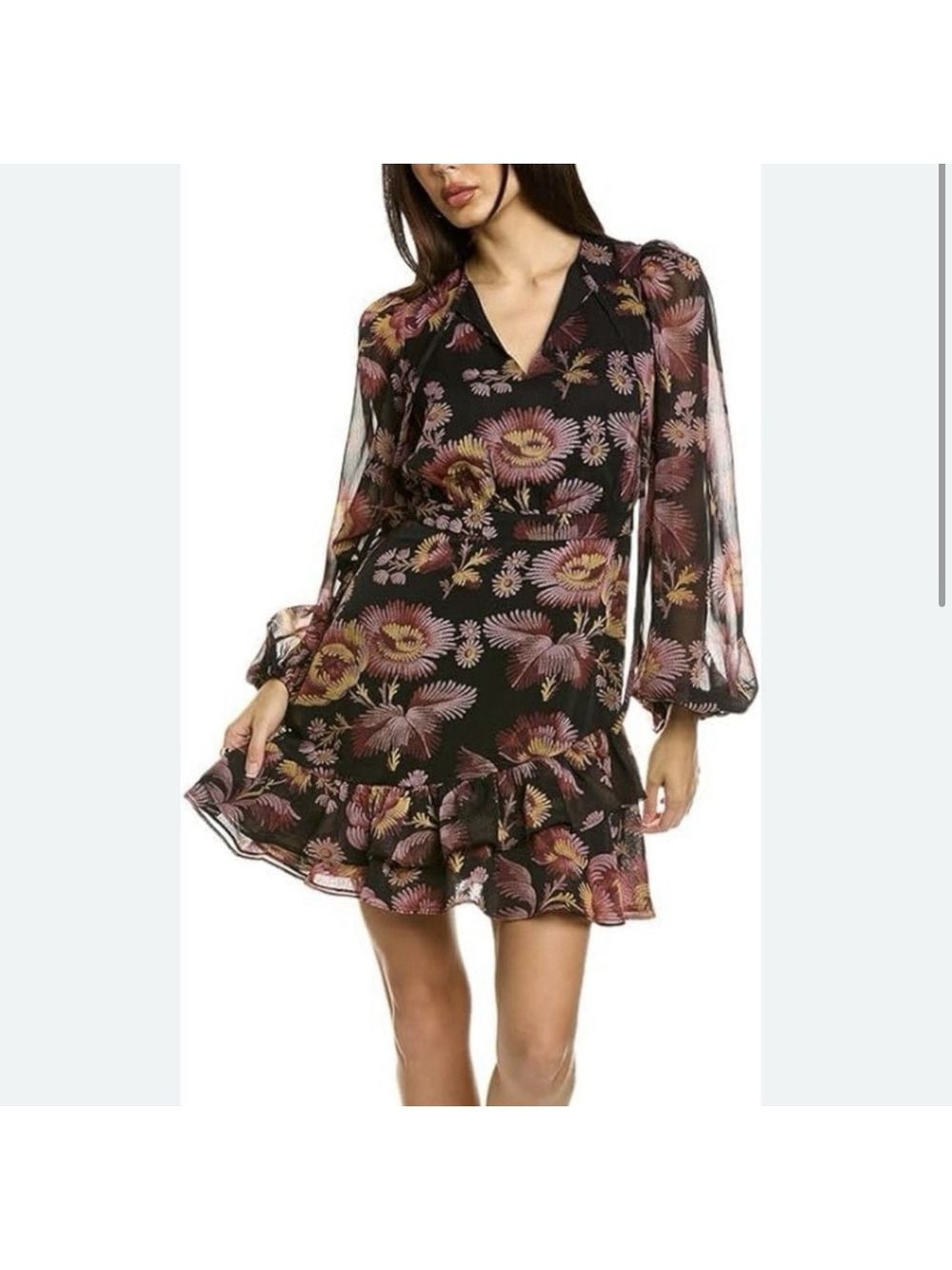 Ted Baker London Piara Ruffle Asymmetrical Mini Dress Us 8/Tb Sz 3 Luxury Party